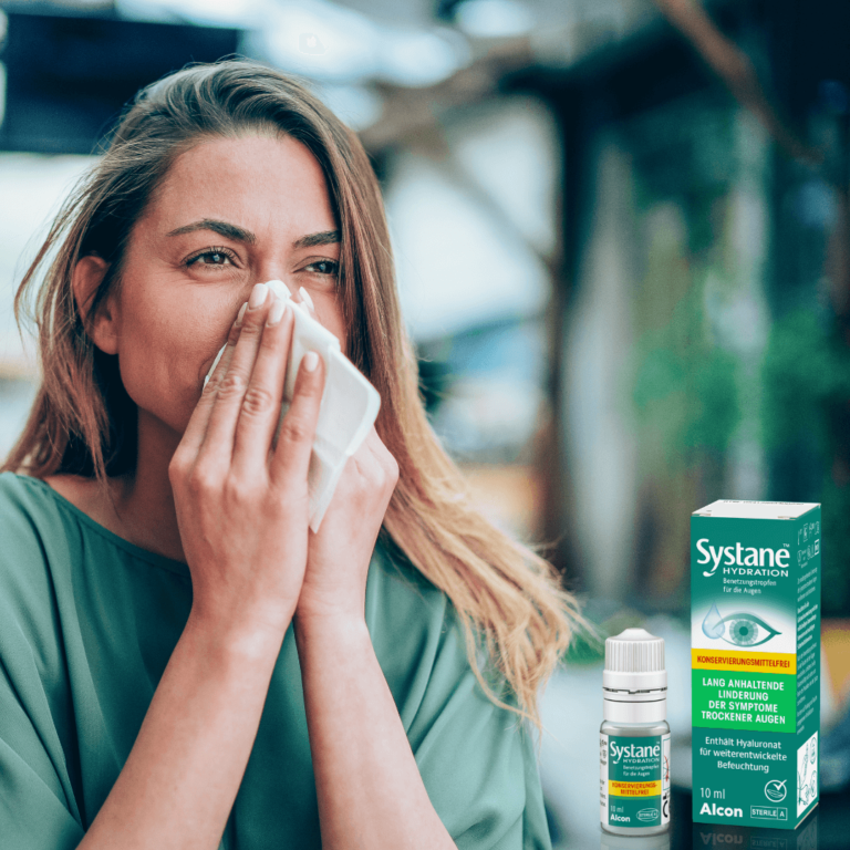 Finden Sie Erleichterung bei Heuschnupfen – Mit Systane Hydration® Tropfen von Alcon